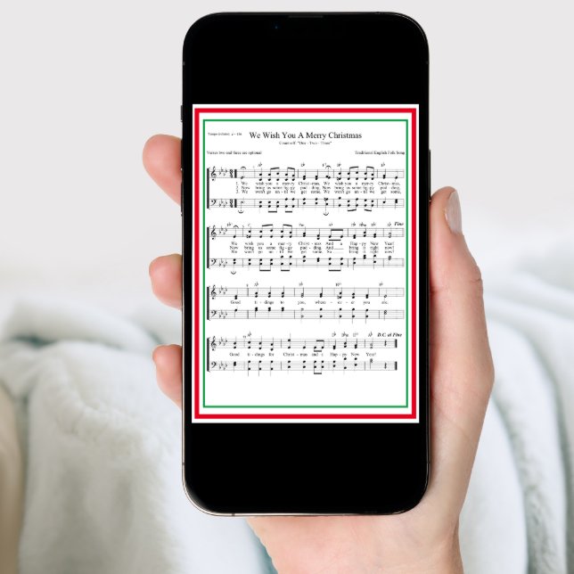 We Wish You A Merry Christmas Sheet Music Holiday  Card (Front Digital)