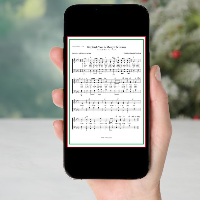 We Wish You A Merry Christmas Sheet Music Holiday Card (Front Digital)