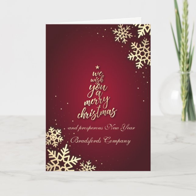 We Wish You A Merry Christmas,Snowflakes Holiday Card (Front)