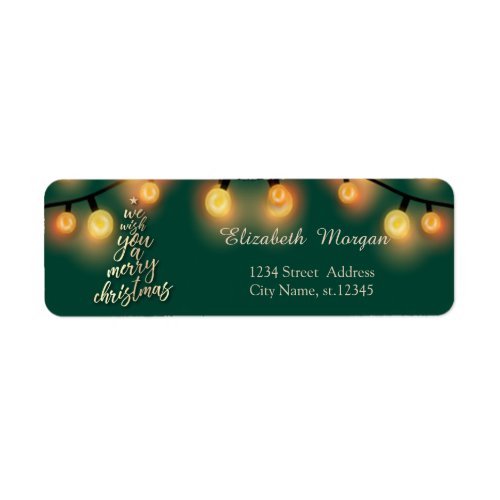 We Wish You A Merry Christmas String Lights Label
