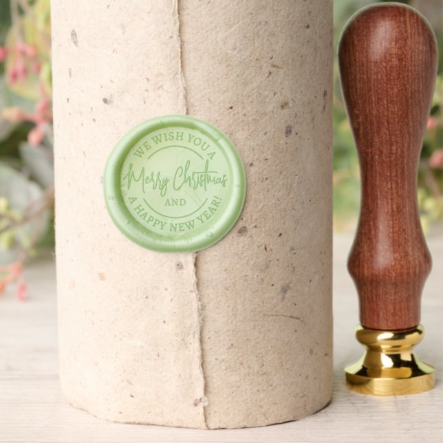 We Wish You A Merry Christmas Stylish Modern Wax Seal Stamp (Insitu (Parchment))