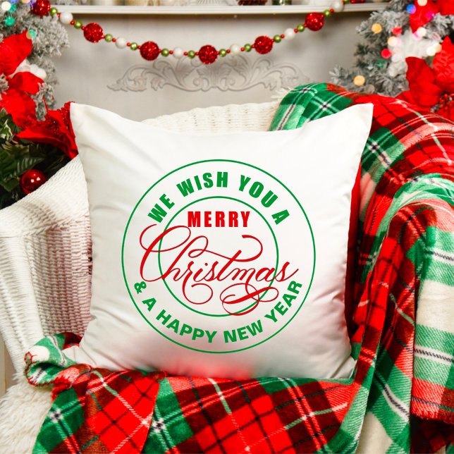 We Wish You A Merry Christmas Throw Pillow (Creator Uploaded)