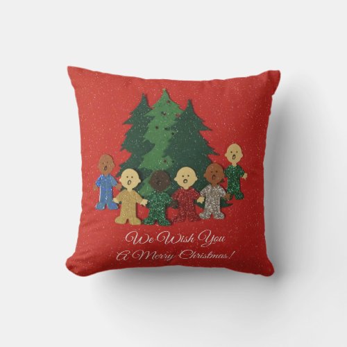 We Wish You a Merry Christmas Throw Pillow