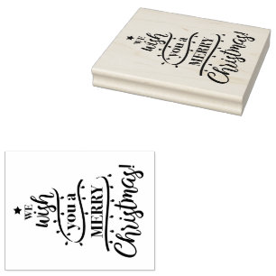 We wish you a merry Christmas Tree design Rubber Stamp