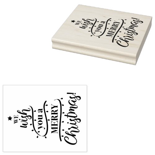 We wish you a merry Christmas Tree design  Rubber Stamp