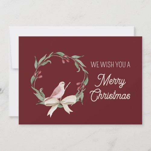 We Wish You A Merry Christmas Watercolor Holiday Card