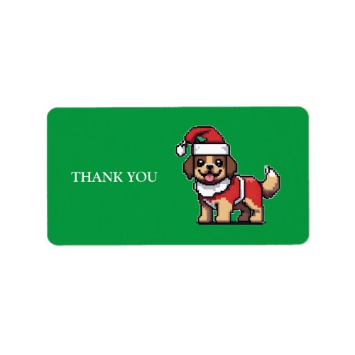 We wish you a merry christmas with cute dog santa  label