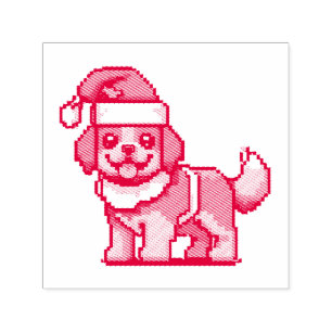 We wish you a merry christmas with cute dog santa self-inking stamp