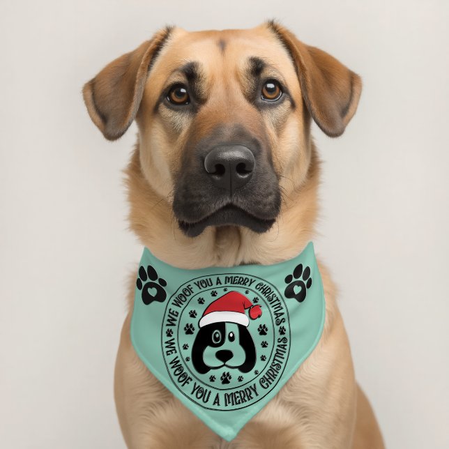 We Wish You A Merry Woofmas Pet Bandana Collar (Dog 2)