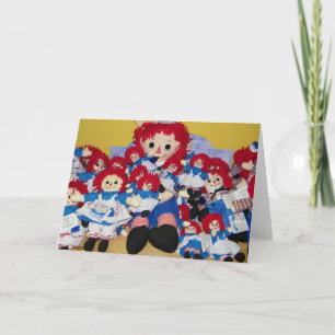 "WE WISH YOU A VERY HAPPY BIRTHDAY" RAGGEDY ANN CARD