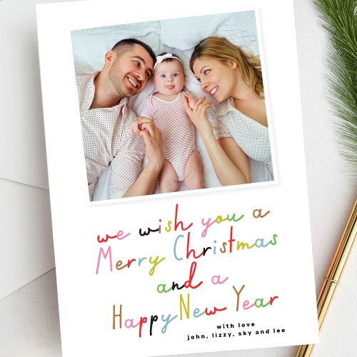 we wish you MERRY CHRISTMAS and a NEW YEAR photo Holiday Card