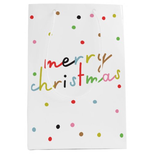 We wish you MERRY CHRISTMAS  COLORFUL NEW YEAR Medium Gift Bag