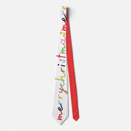 We wish you MERRY CHRISTMAS  COLORFUL NEW YEAR Neck Tie