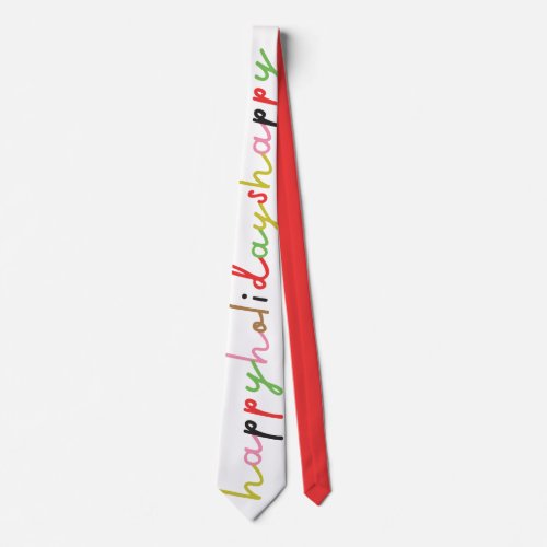 We wish you MERRY CHRISTMAS  COLORFUL NEW YEAR Neck Tie