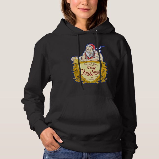 We Wish you Merry Christmas costumes Santa Claus Hoodie (Front)