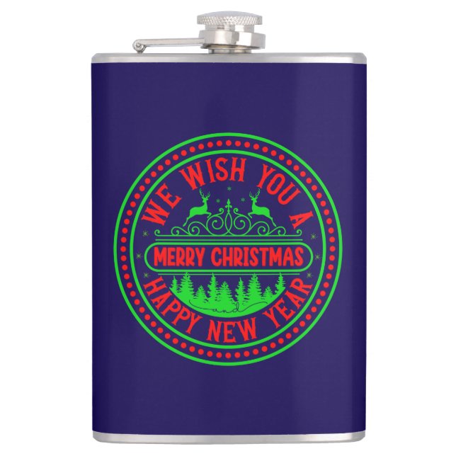 We Wish You Merry Christmas Happy New Year-13395 Flask (Front)