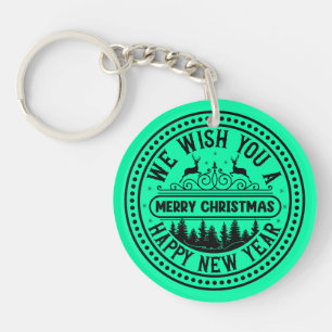 We Wish You Merry Christmas Happy New Year-66244B Keychain