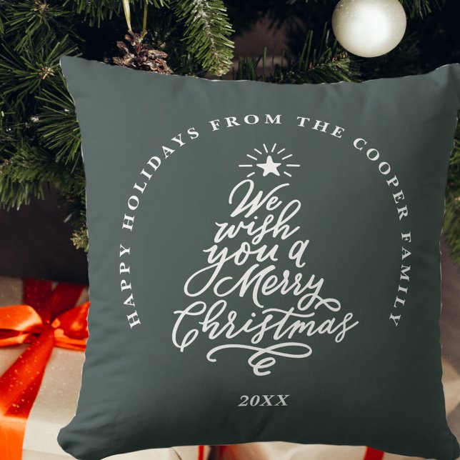 We Wish You Merry Christmas Holiday Throw Pillow (Creator Uploaded)
