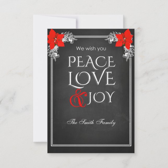 We wish you peace love & joy invitation (Front)