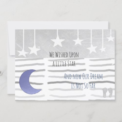 We Wished Upon a Star Boys Baby Shower Invitation