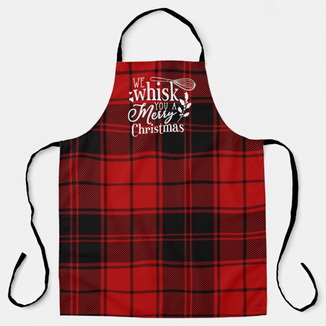 We Wisk You A Merry Christmas Holiday  Apron (Front)