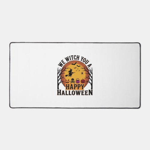 We Witch You a Happy Halloween Vintage Desk Mat