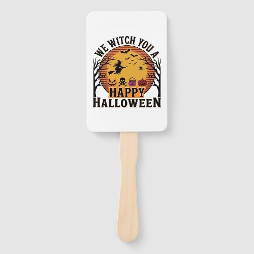 We Witch You a Happy Halloween Vintage Hand Fan