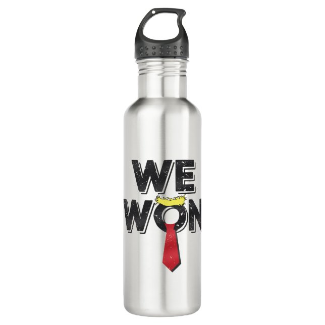 We Won Donald Trump 2024 Stainless Steel Water Bottle (Front)