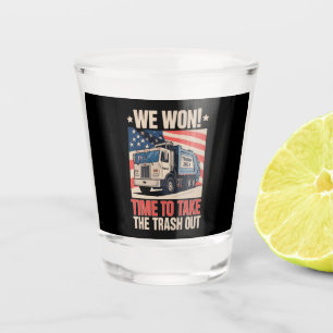 We Won Time To Take The Trash Out Trump 47 Shot Glass