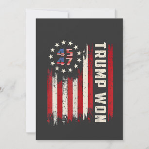 We Won TRUMP INAUGURATION American Flag Invitation