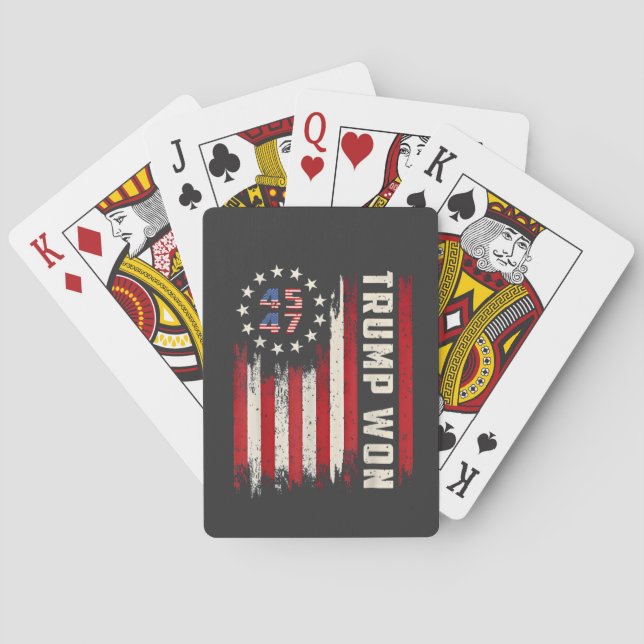 We Won TRUMP INAUGURATION American Flag  Poker Cards (Back)