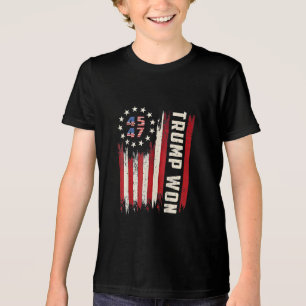 We Won TRUMP INAUGURATION American Flag  Tri-Blend Shirt