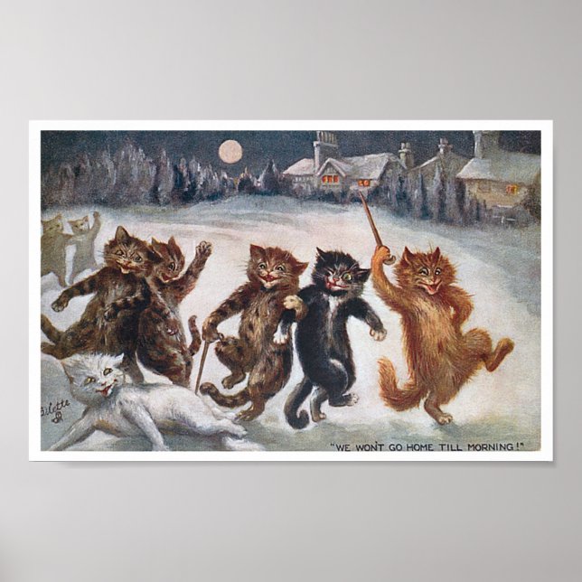 WE WON'T GO HOME TILL MORNING, Louis Wain Poster (Front)