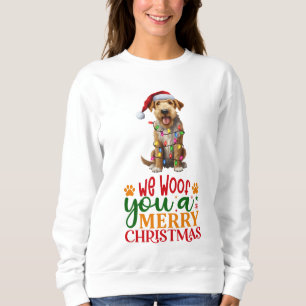 We Woof You A Merry Christmas Airedale Terrier Sweatshirt