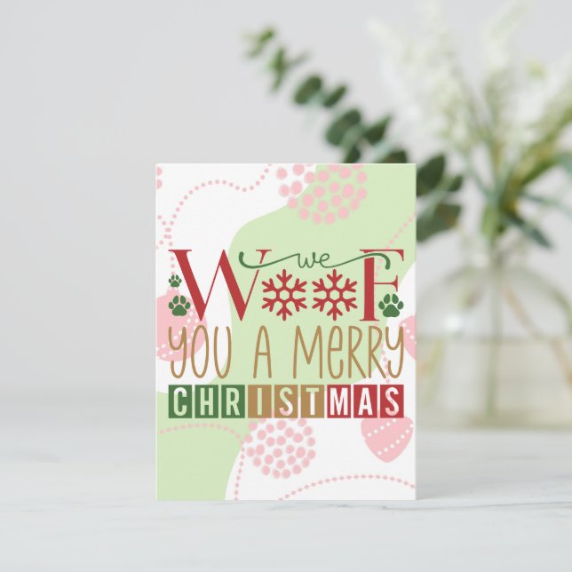 We Woof You A Merry Christmas Holiday Card (Standing Front)