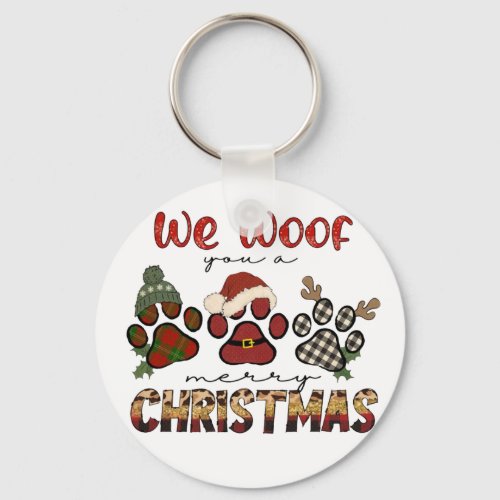 We Woof You A Merry Christmas Keychain