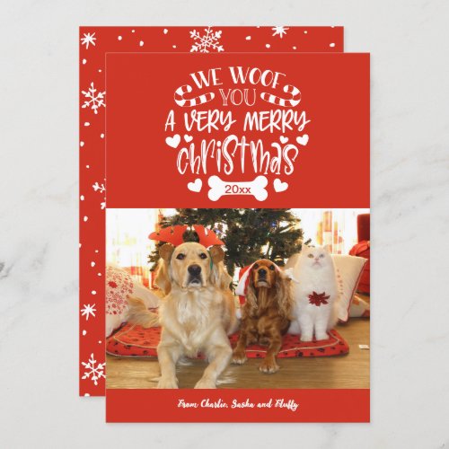 We Woof You A Merry Christmas Photo Holiday Card