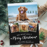We Woof You Merry Christmas Dog Pet Photo Collage Holiday Card<br><div class="desc">We Woof You A Merry Christmas! Send cute and fun holiday greetings with this super cute personalized custom pet photo holiday card. Merry Christmas wishes from the dog with cute paw prints in a fun modern photo collage design. Add your dog's photos or family photos with the dog, and personalize...</div>