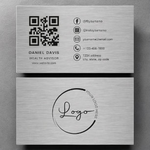 Wealth Advisor Metal QR Code Business Card