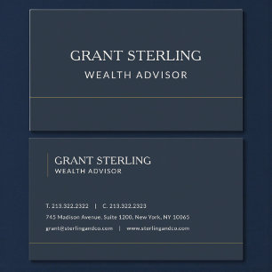 Wealth Advisor Navy Blue Professional Business Card