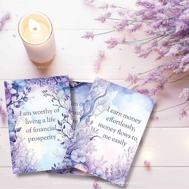 Wealth Affirmation Cards, Meditation Cards 3.5"x5" (Creator Uploaded)
