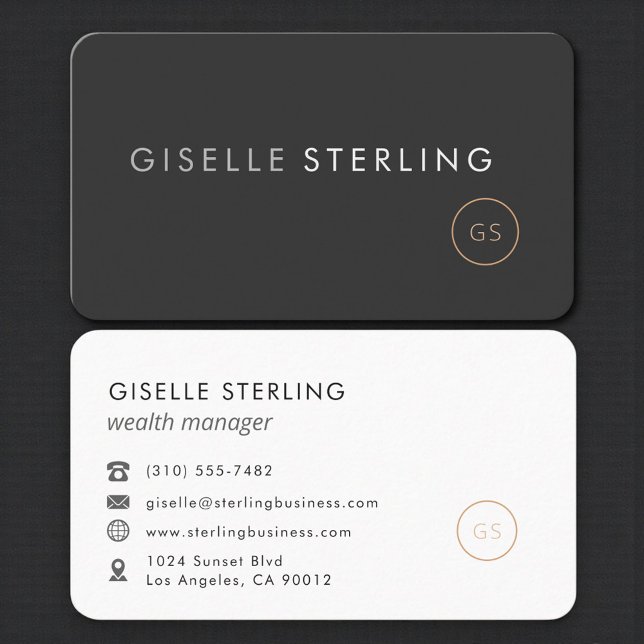 Wealth Manager Black Professional Business Card (Creator Uploaded)