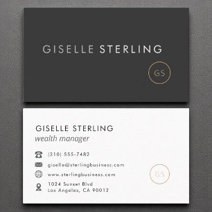 Wealth Manager Minimalist Luxury Black Business Card