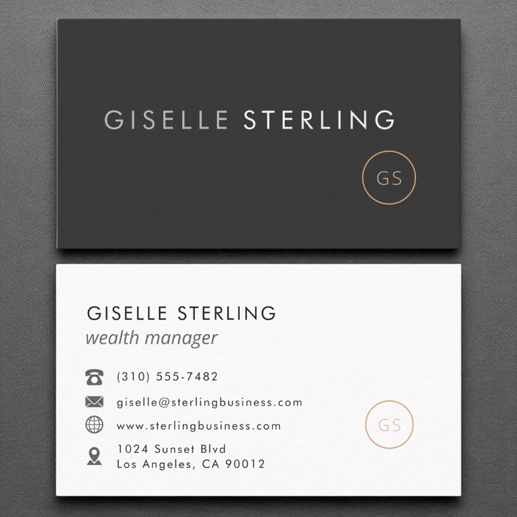 Wealth Manager Minimalist Luxury Black Business Card