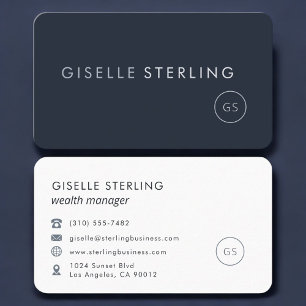 Wealth Manager Navy Blue Professional Business Card