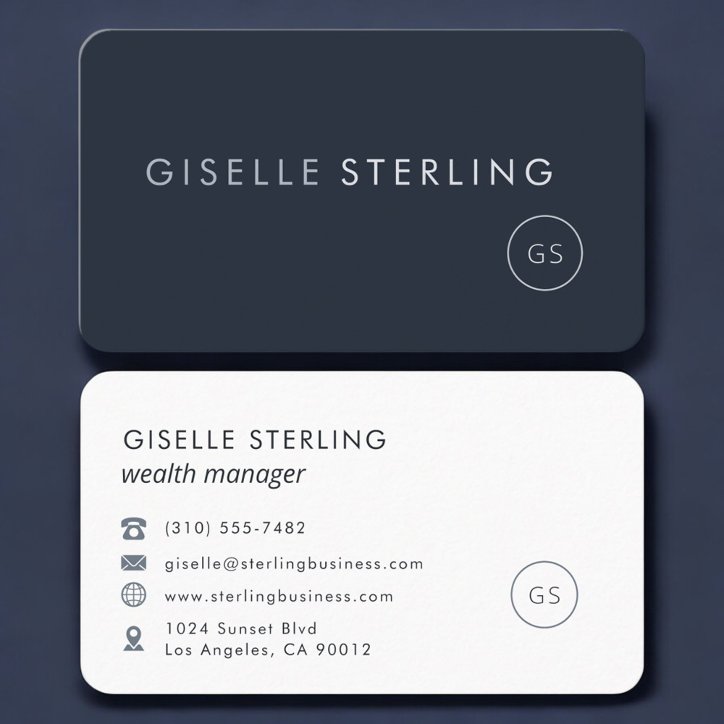 Wealth Manager Navy Blue Professional Business Card