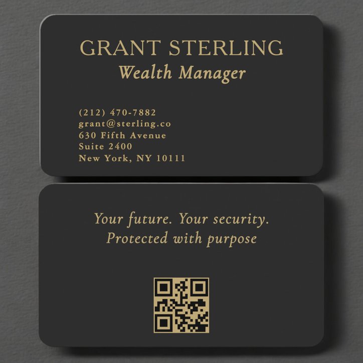 Wealth Manager QR Code Professional Business Card