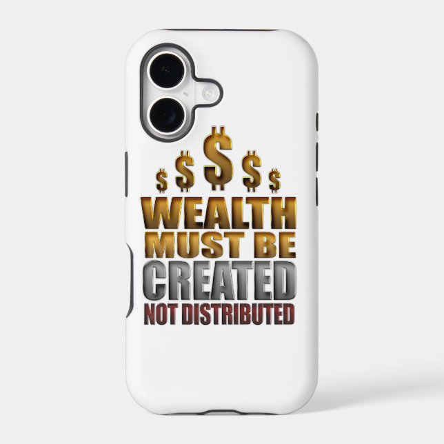 Wealth Must Be Created Not Distributed iPhone Case (Back)