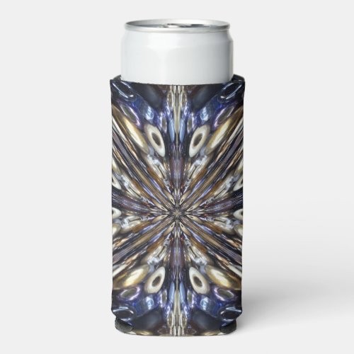 Wealth Of Seed Beading Abstract Pattern  Seltzer Can Cooler