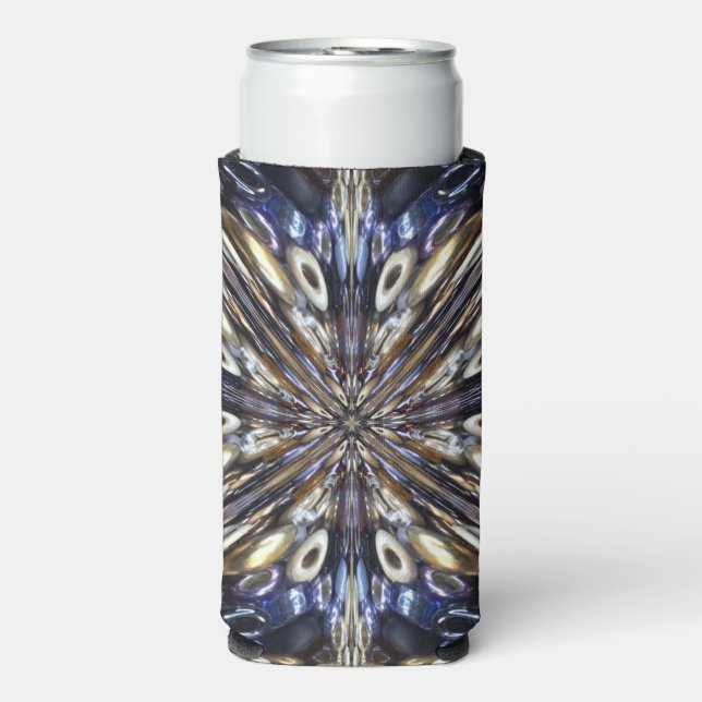Wealth Of Seed Beading Abstract Pattern  Seltzer Can Cooler (Seltzer Front)
